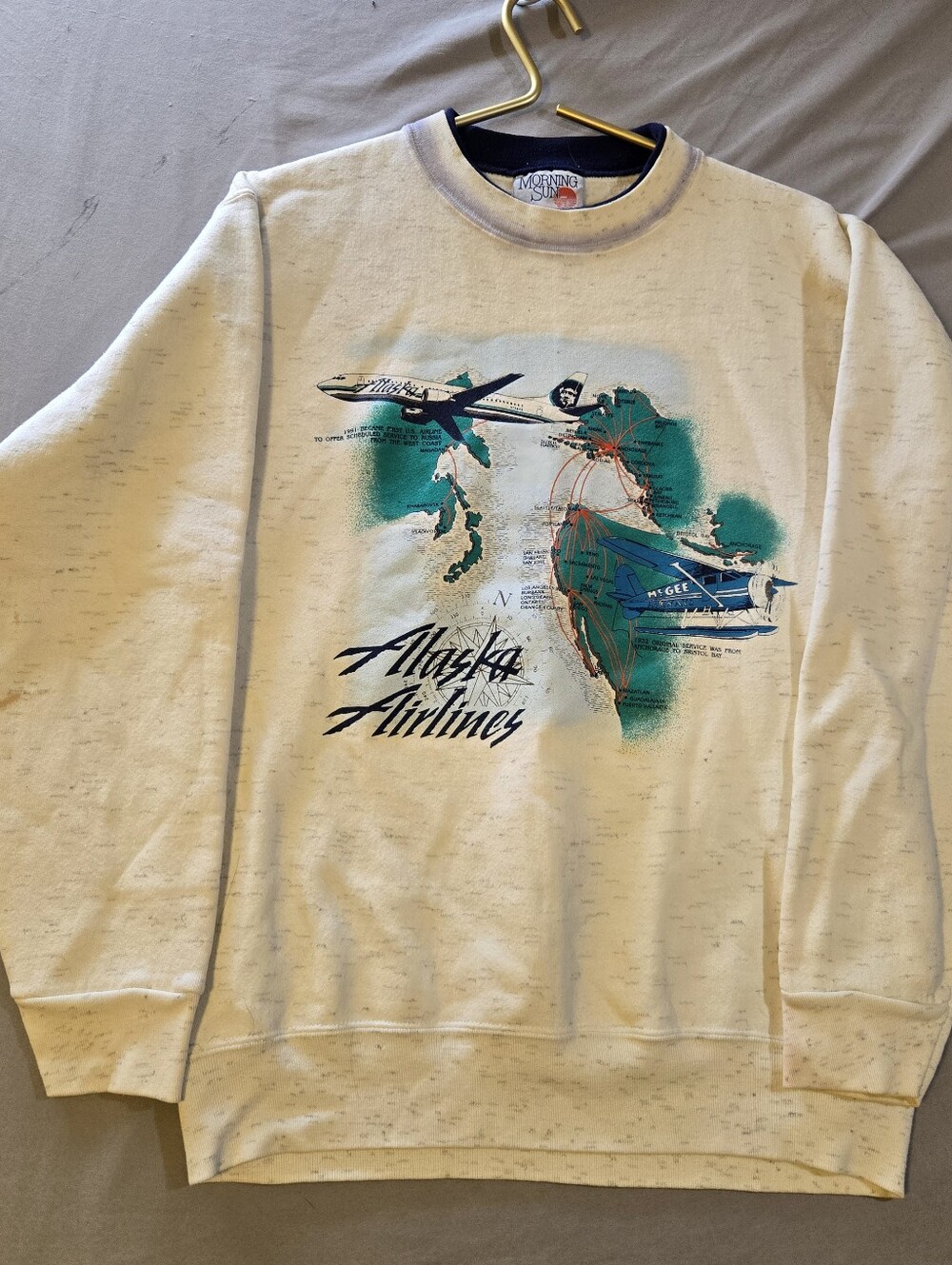 Alaska Airlines Y2K Graphic Heavy Sweater